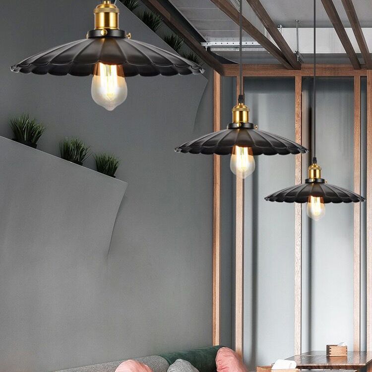 Shade Pendant Light Fixtures Industrial Vintage Style 1 Light Metal Pendants for Dinning Room