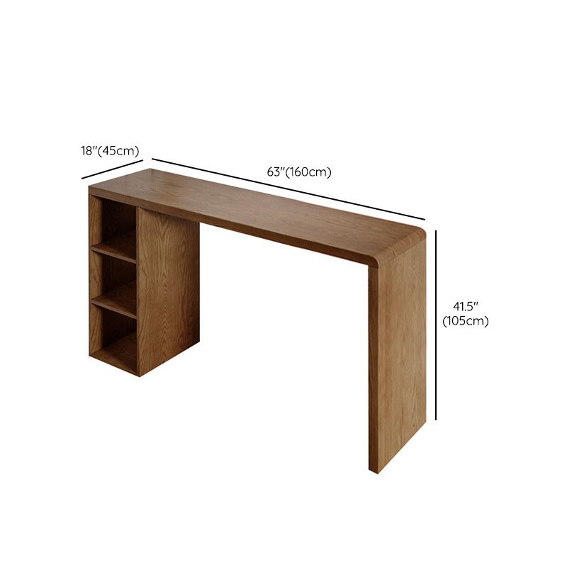 Modern Style Bar Table Pine Solid Wood Double pedestal Bar Dining Table with Storage