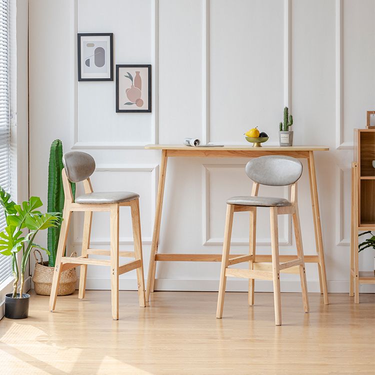 Moderne armloze rugleuning tegenkruk Houten barkruk met kussen voor keuken