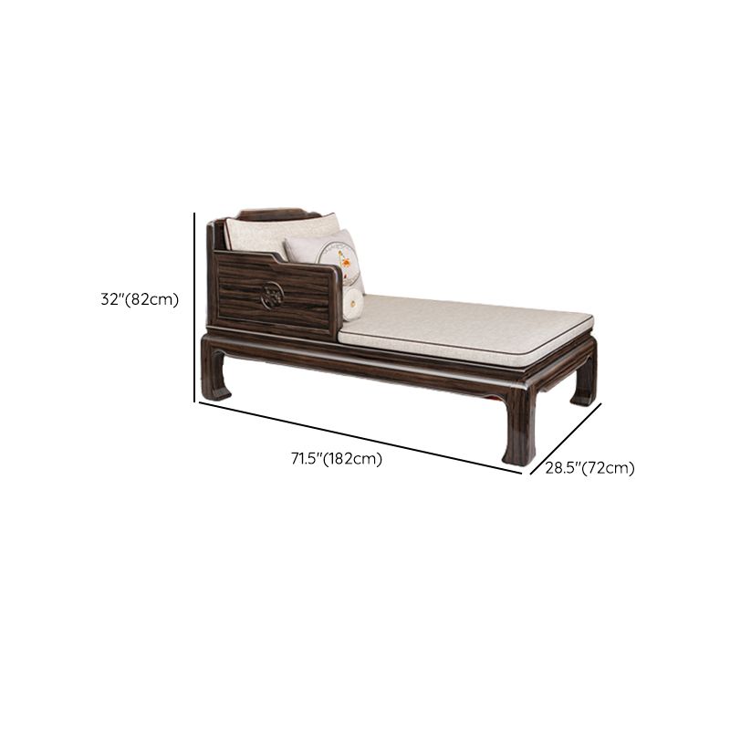 Traditional with Arms Chaise with Pillow Round Arms for Bedroom Living Room