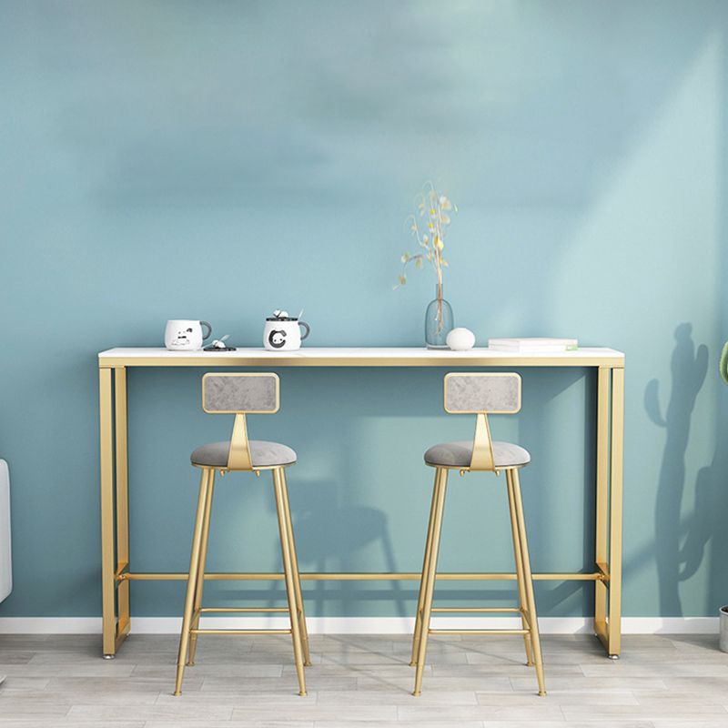 Modern Bar-height Table FauxMarble Top Bistro Bar Table for Patio Use