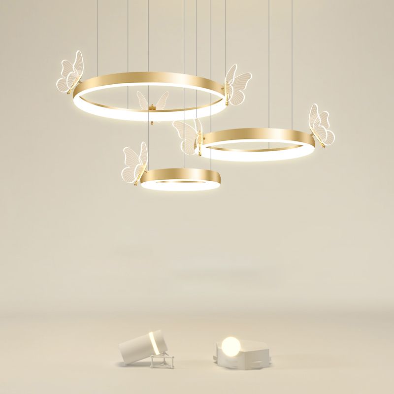 Accesorios de iluminación de techo contemporáneo de techo de techo de techo de metal de 3 niveles