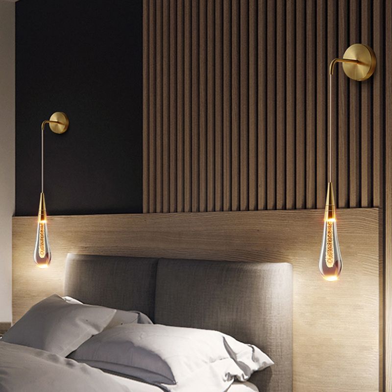 Wandbeleuchtung der minimalistischen Stilbeleuchtung Tränenwandlicht mit Kristallschatten montiert