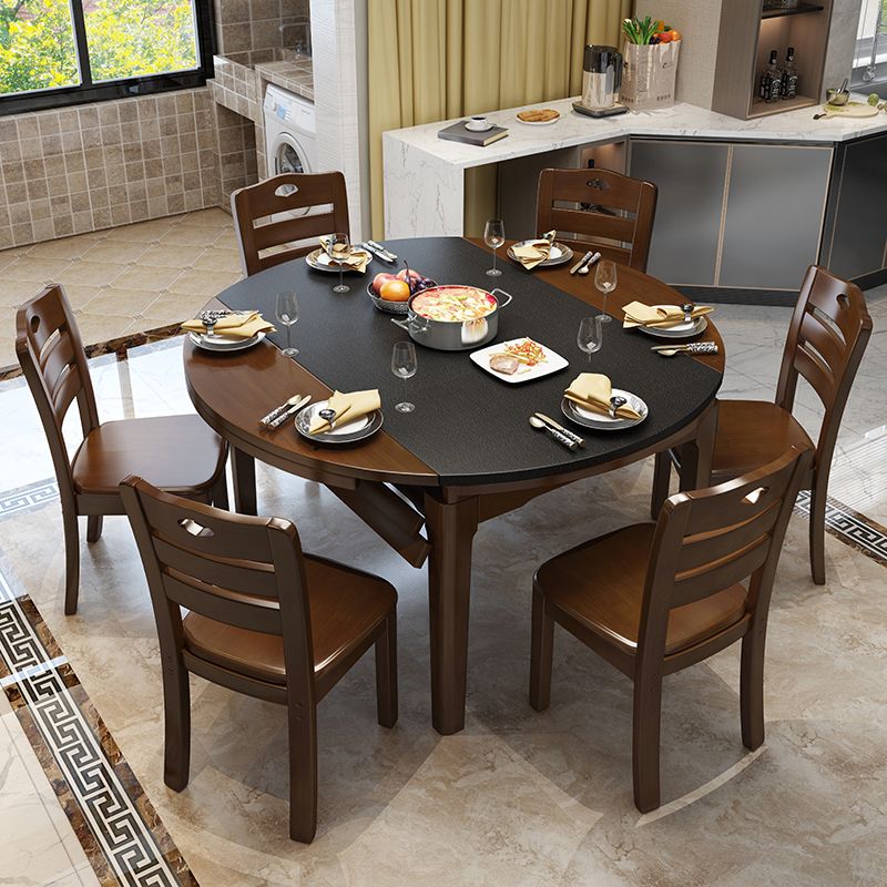 Contemporary Kitchen Dinner Table 4 Legs Extendable Dining Table