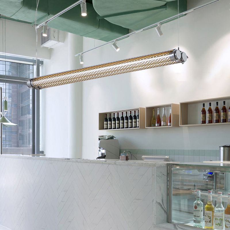 Industrial Metal Pendant Lamp Cylinder Shape Island Light for Living Room