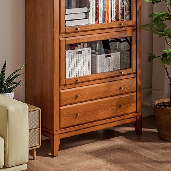 Contemporary Bookshelf Standard Wooden Bookcase with Cabinets