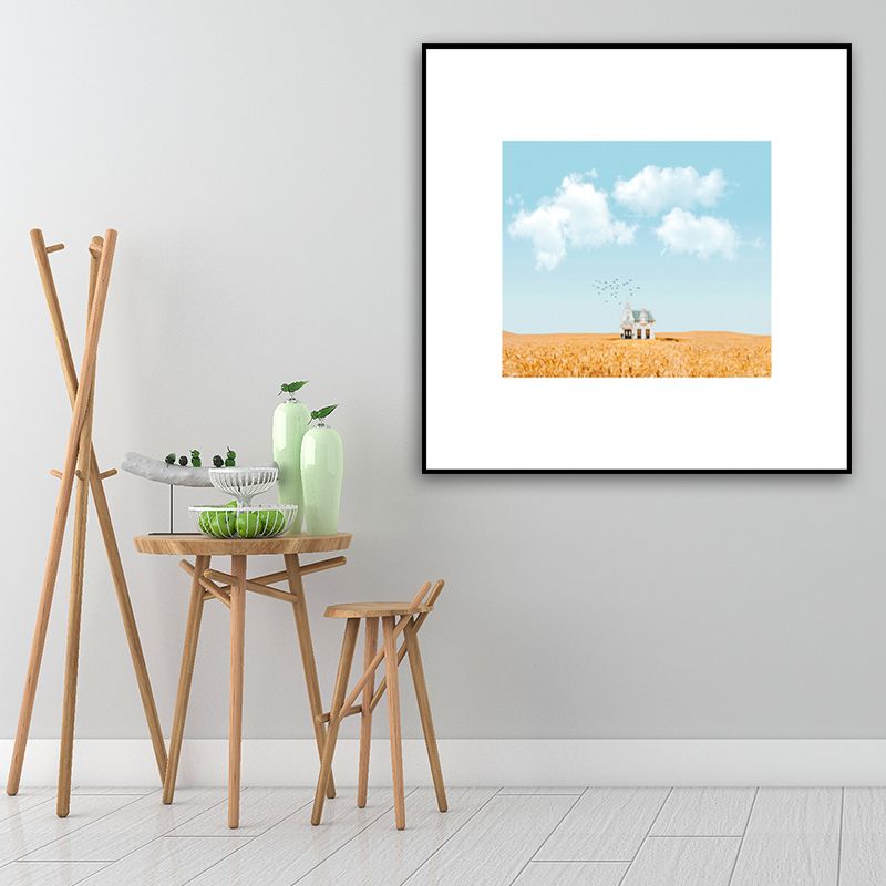 Canvas Textured Wall Decor Scandinavian Illustration Scenery Art Print in Soft Color