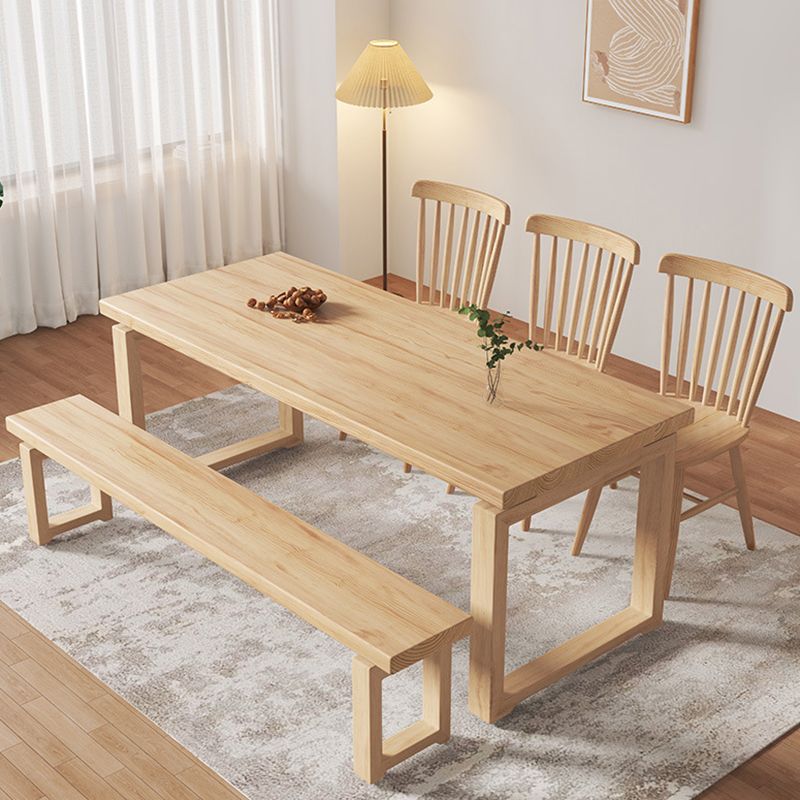 Simplicity Style Dinette Table Solid Wood Rectangle Dinner Table for Home