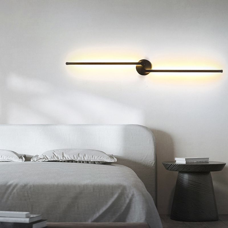 Linear Wall Lighting Industrial Metal Rotatable Wall Sconces in Black