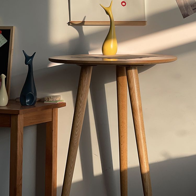 Indoor Modern Bar Dining Table Round Shape Solid Wood Bar Table