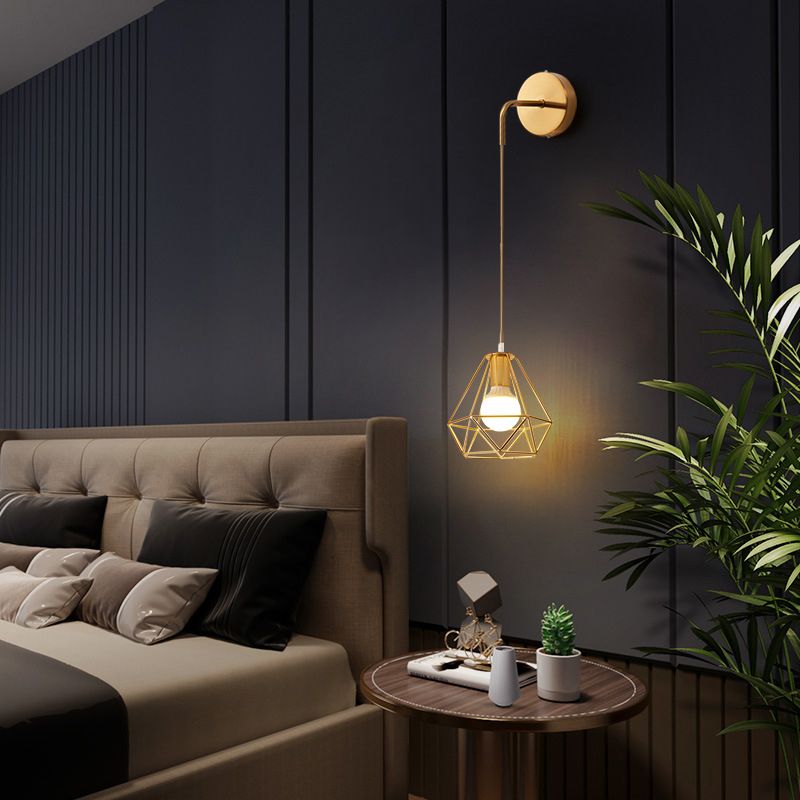 Postmodern Wall Light Golden Frame Wall Sconce Light for Living Room Bedroom