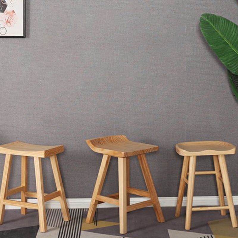 Modern Armless Backless Counter Stool Wood Cashier Bar Stool with Seat and Pedal