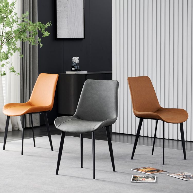 Industrial Style Metal Chairs Set Solid Back Side Kitchen Dining Room Chair