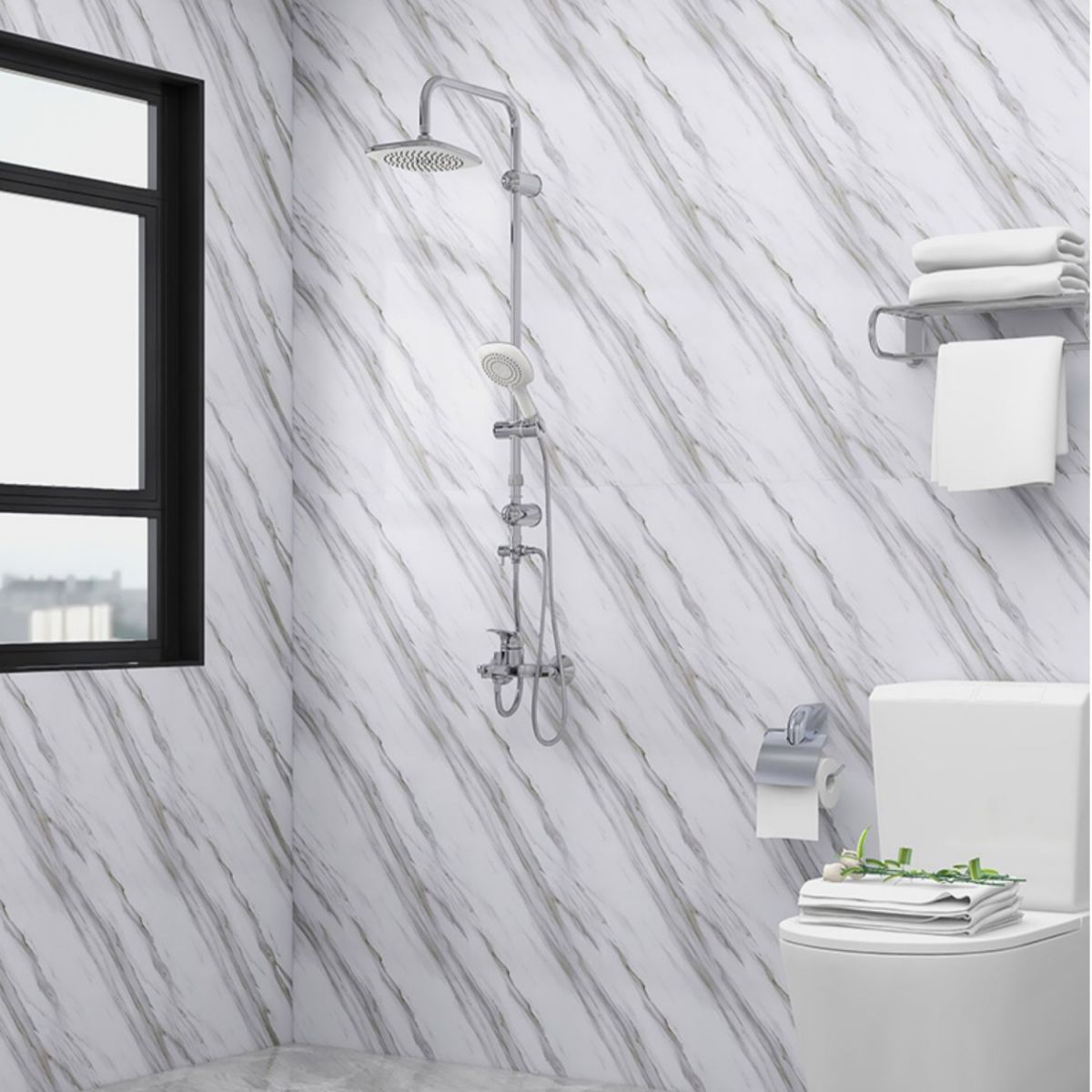 23" X 196" PVC Peel and Stick Wallpaper Kitchen and Bathroom Waterproof Wallpaper