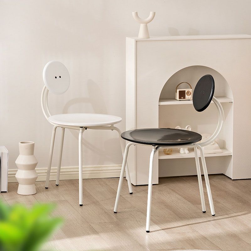 Modern Armless Dining Chair Metal Frame Open Back Dining Chair for Dining Room