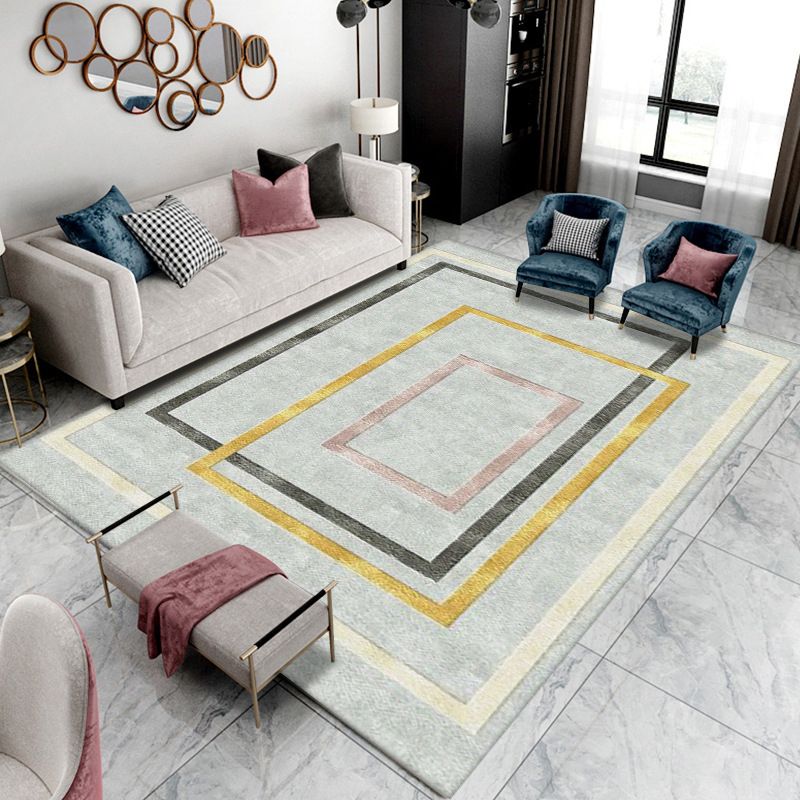 Simplicity Home Decoration Rug Graphic Print Carpet Polyester Non-Slip Backing Indoor Carpet