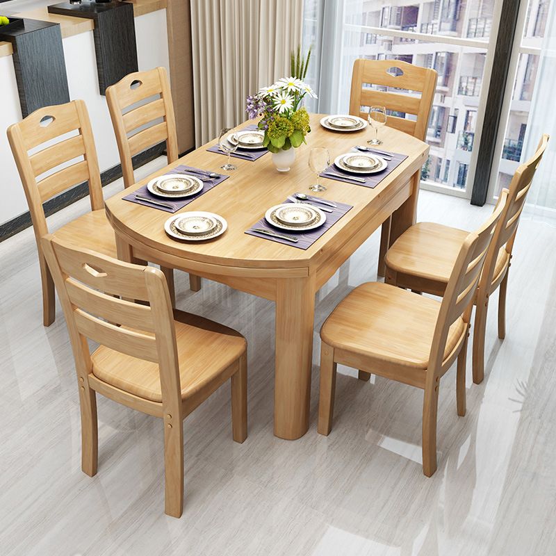 Contemporary Dinner Table Wood 4 Legs Dining Room Table for Home