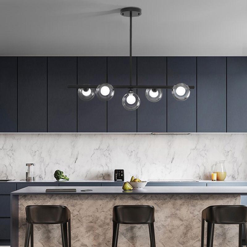 Simplicity Island Lighting Fixture Glass Shade Hanging Light for Dining Room