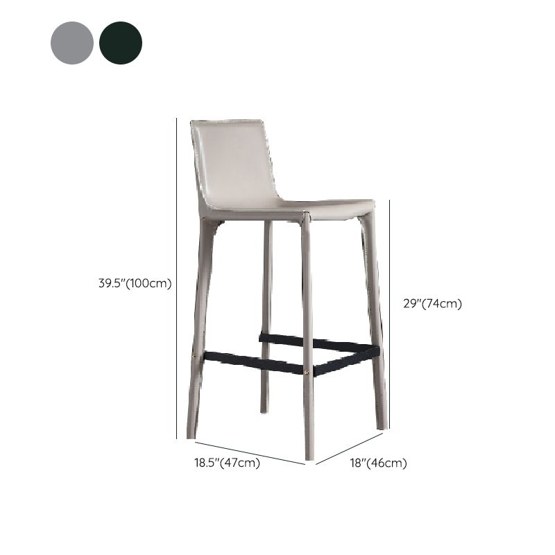 Contemporary Metal Base Bar Stool Armless Low Back Counter Stool