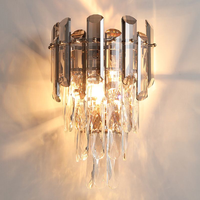 Crystal Shade Wall Light Fixture Postmodern Wall Light Sconce for Bedroom