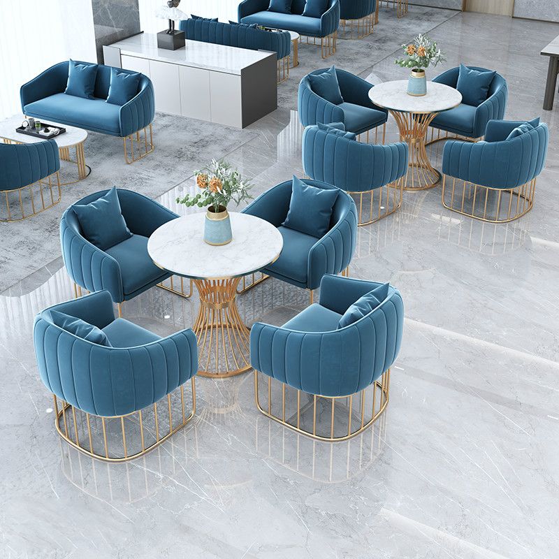 Scandinavian Style Sintered Stone Top Dining Sets with Round Table Dining Room Set for Dining Room