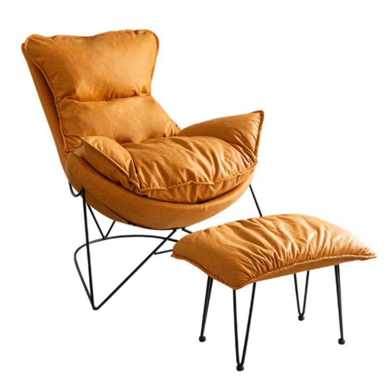 Solid Color Chair Armless Chair with Sewn Pillow Back for Living Room