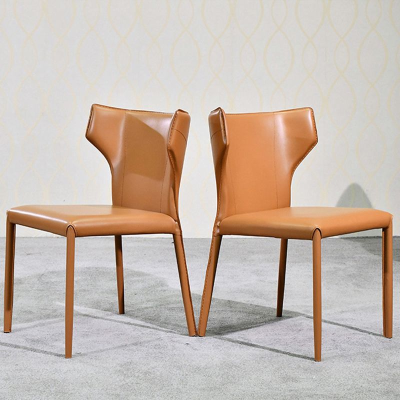 Contemporary Faux Leather Kitchen Chairs Wingback Side Chairs