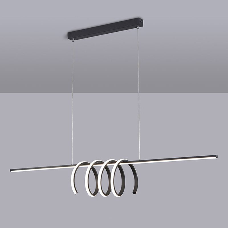 Modern LED Kitchen Island Lighting Black Ceiling Light for Room Foyer