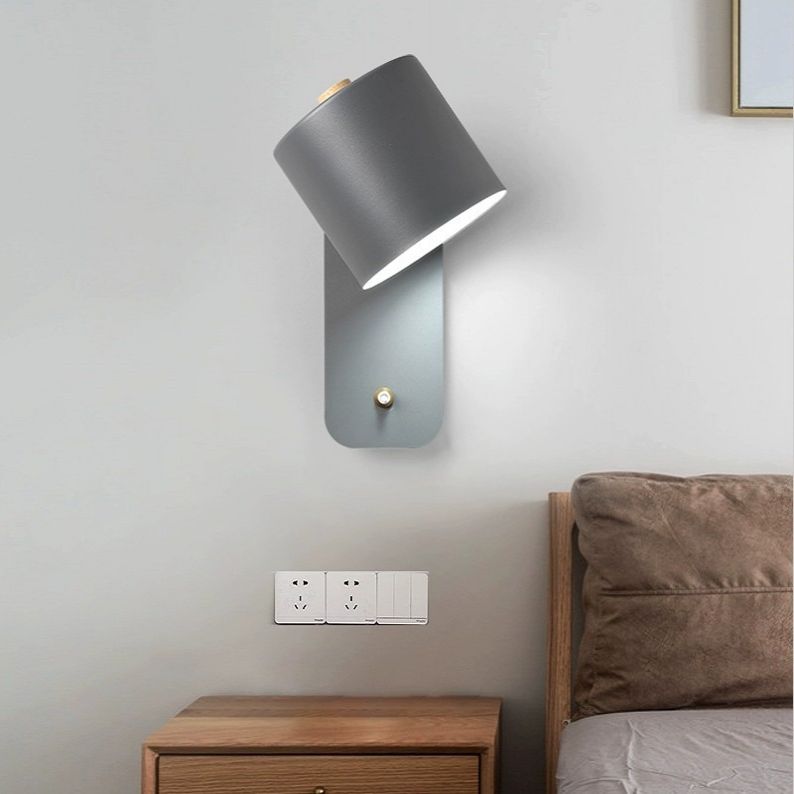 Slaapkamer eenvoudige sconce verlichtingsarmaturen 1 blub metalen roterende wandgemonteerde verlichting