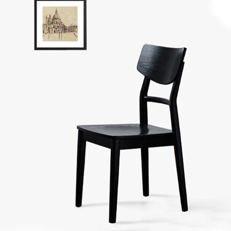 Silla lateral de madera para restaurante industrial, silla de comedor con respaldo de escalera (juego de 4)