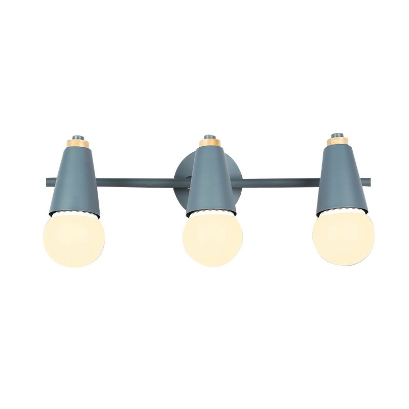 Modern Wood Wall Sconce Geometric Shape Wall Light with Metal Shade for Bedroom