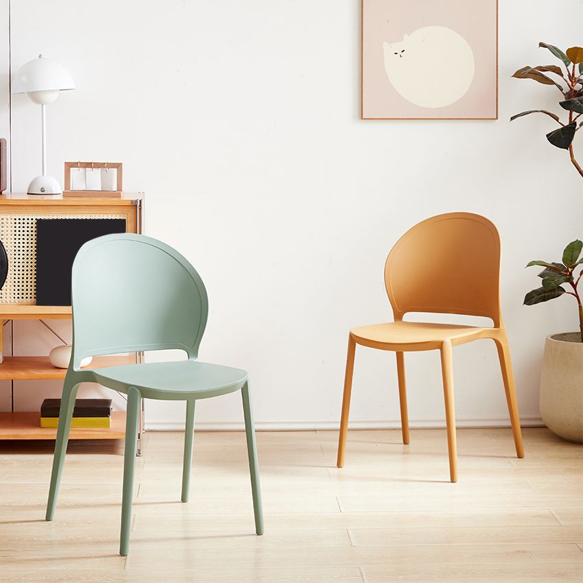 Contemporary Dining Room Dining Chair Plastic Stacking Side Chair