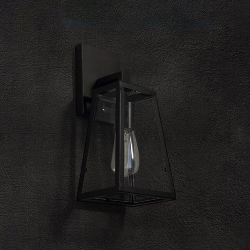 1 Light Geometric Wall Mounted Light Fixture Industrial Glass Wall Lighting Ideas Lights in Black
