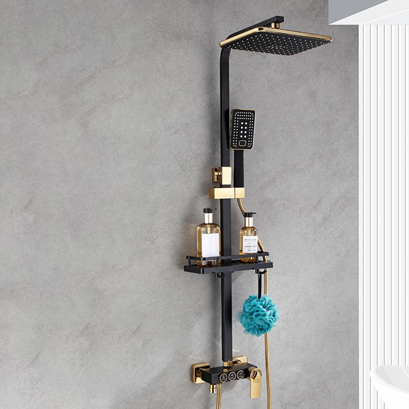 Contemporary Copper Shower System Wall Mounted Shower System with Hand Shower