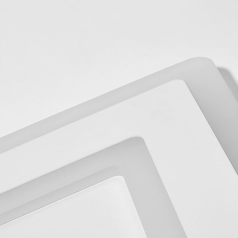 Weiße, rechteckige LED-Einbauleuchte in moderner Schlichtheit, schmiedeeiserne Deckenleuchte mit Acrylschirm