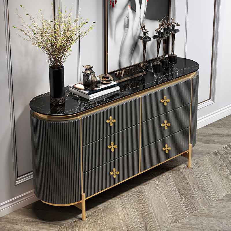 Wooden Dresser Glam Horizontal Storage Chest with Metal Legs