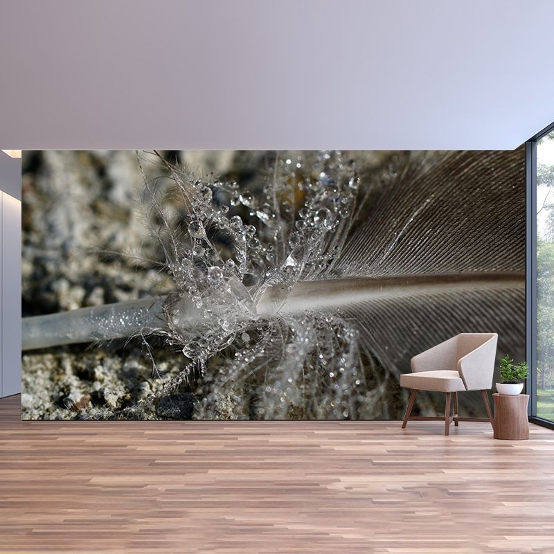 Bright Color Feather Wall Mural Wallpaper Modern Mildew Resistant Wall Decor