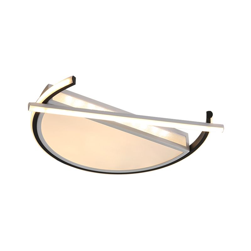 18"/21.5" Wide Geometric Flush Mount Fixture Contemporary Metal LED Parlor Flush Ceiling Light in Black/Gold