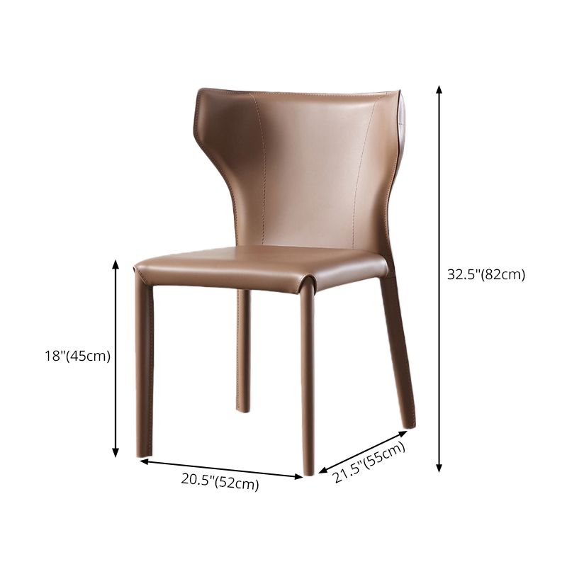 Moderner Ledermatt Mattes Side Stuhl Wingback Side Stuhl für Esszimmer