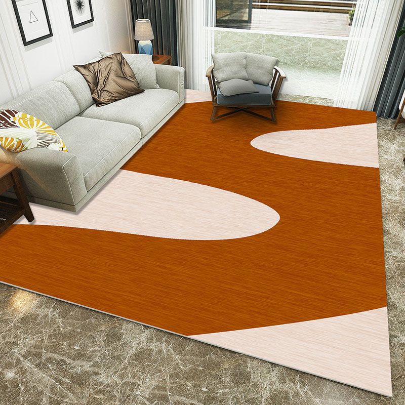 Minimalist 3D Printing Geometry Rug Multi-Colored Polypropylene Rug Machine Washable Non-Slip Stain Resistant Area Rug for Home