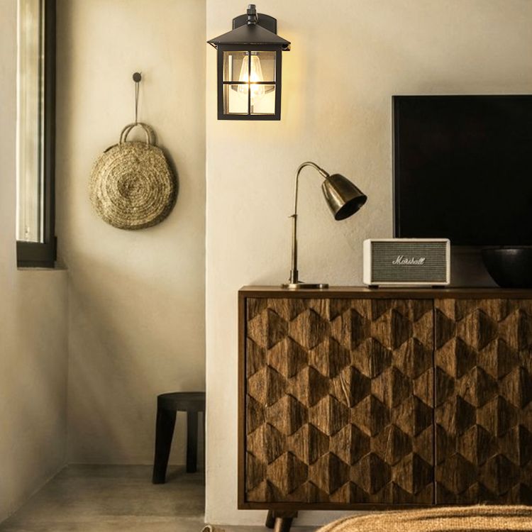 Geometrische klare Glas Wandleuchte Schatten Industrielles 1-Licht-Wandmontage Licht für den Außenbereich