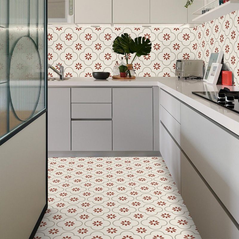Peel & Stick Vinyl Flooring Light Patterned Vinyl Flooring with Square Edge