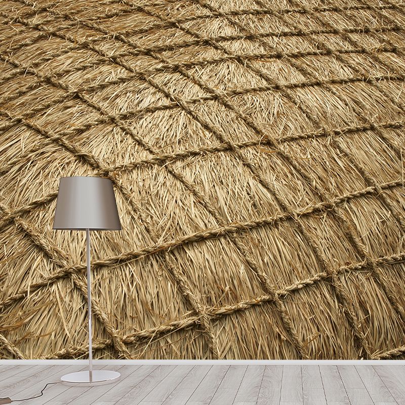 Contemporary Photo Wheat Field Mural Soft Color Stain Resistant Wall Art for Dining Room