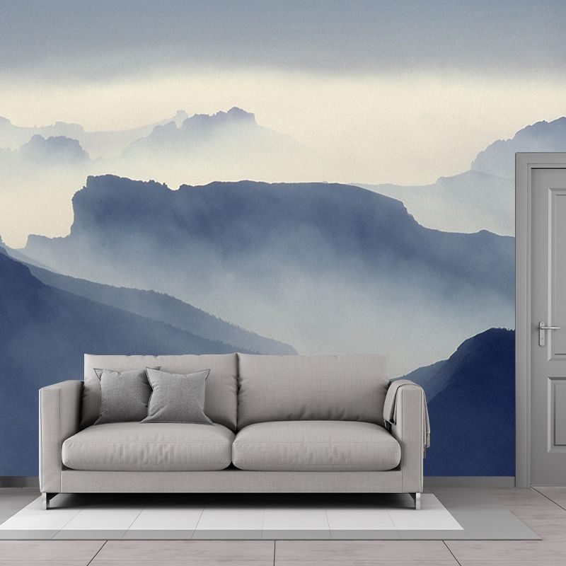 Sky Scene Mountain Wall Mural Wallpaper Photography Mildew Resistant for Sitting Room