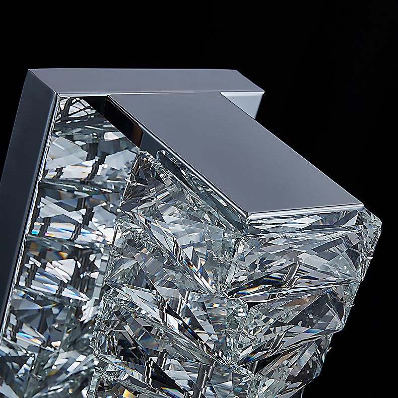 Silberkristall-LED-Wandleuchten im modernen prägnanten Stil rostfreie Stahl rechteckige Wandlampe für Innenräume