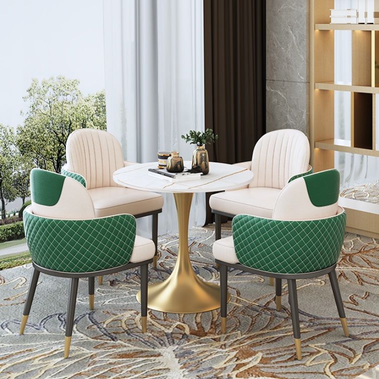 Traditional Luxury Round Table Stone Dining Room Collection for Indoor
