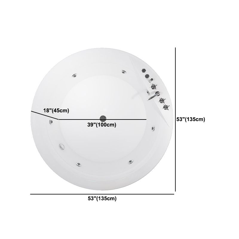 Modern White Acrylic Bath Tub Round Drop-in Bathtub for Home