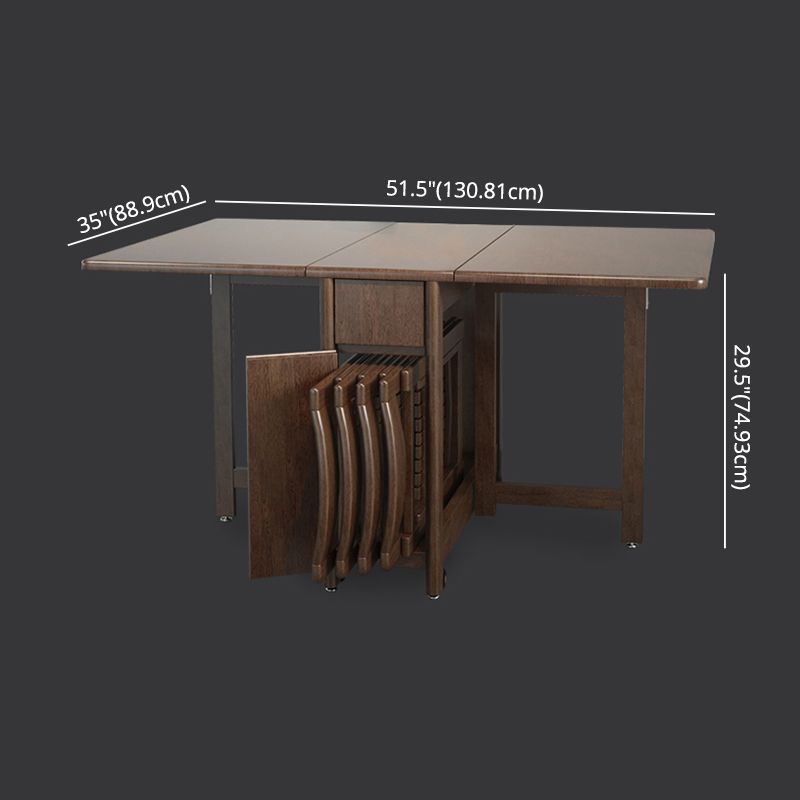 Standard Solid Wood Dining Set with Black Wood Space-Saving Design Legs for Dining Furniture