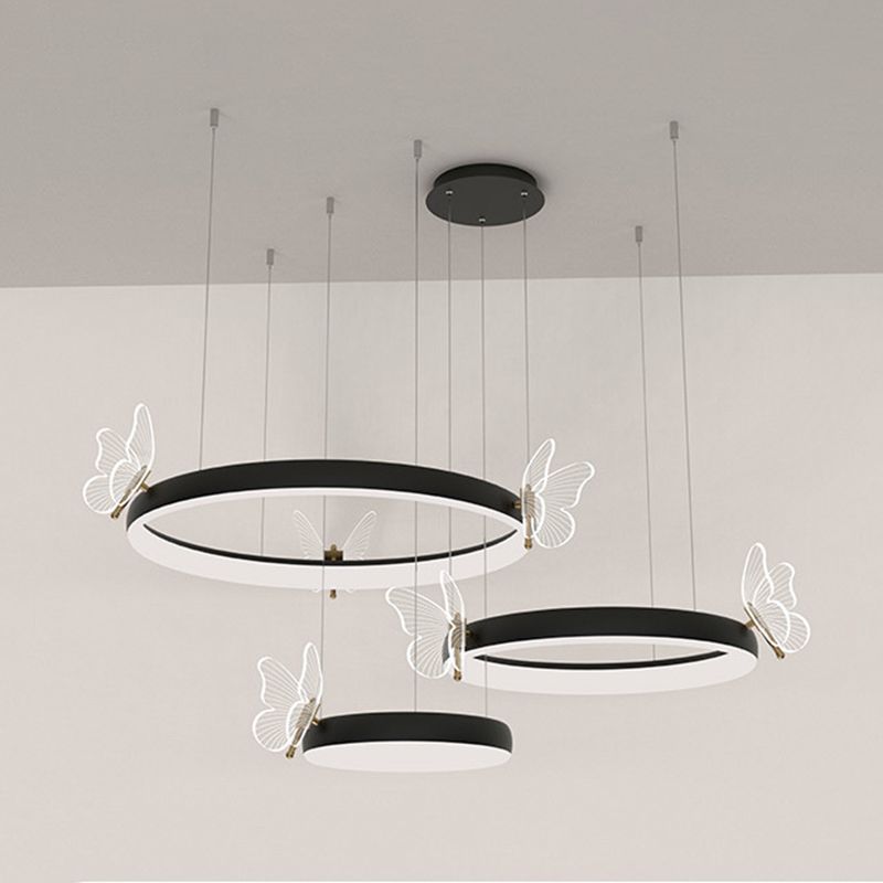 Accesorios de iluminación de techo contemporáneo de techo de techo de techo de metal de 3 niveles