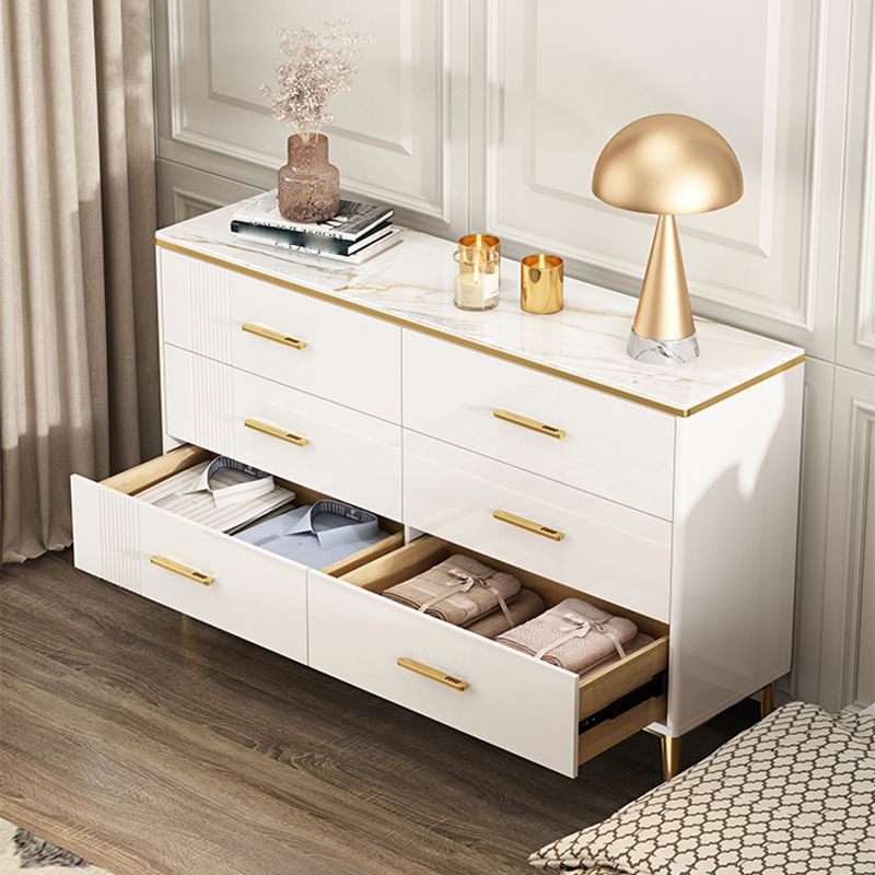 11.81" Wide Accent Chest White Contemporary Chest with Drawers